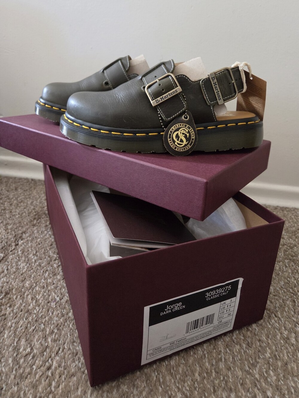 Dr. Martens Green Jorge Leather Mules Made In England - Picture 2 of 7